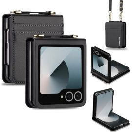 peňaženkové / vyklápacie puzdro Samsung Galaxy Z Flip7 5G - IMEEKE L1 Puzdro s remienkom pre Samsung Galaxy Z Flip7 5G čierne