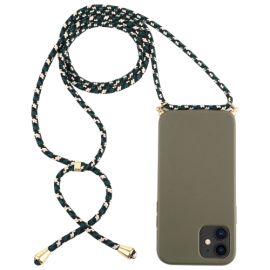 zadný kryt Apple iPhone 12 mini - ROPE Kryt so šnúrkou Apple iPhone 12 mini tmavozelený