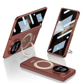 obojstranný kryt Honor Magic V5 - GKK ROTATE Ochranný kryt so stojanom Honor Magic V5 bordový