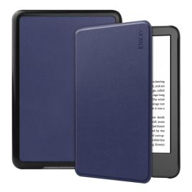 zaklápacie puzdro Amazon Kindle 2022 (11. generácia) - ENKAY LEATHER Zaklápací obal pre Amazon Kindle 11. generácia 2022 / 2024 tmavomodrý