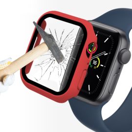 sklo / fólia Apple Watch - ENKAY Obal s tvrdeným sklom pre Apple Watch 9 / 8 / 7 (41mm) červený