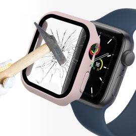 sklo / fólia Apple Watch - ENKAY Obal s tvrdeným sklom pre Apple Watch 9 / 8 / 7 (41mm) ružový