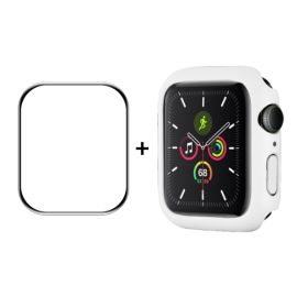 sklo / fólia Apple Watch - ENKAY Plastový kryt s tvrdeným sklom pre Apple Watch 9 / 8 / 7 (45mm) biely