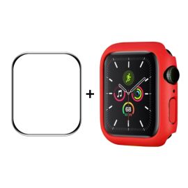 sklo / fólia Apple Watch 8 45mm - ENKAY Plastový kryt s tvrdeným sklom pre Apple Watch 9 / 8 / 7 (45mm) červený