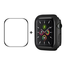 sklo / fólia Apple Watch 8 45mm - ENKAY Plastový kryt s tvrdeným sklom pre Apple Watch 9 / 8 / 7 (45mm) čierny