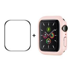 sklo / fólia Apple Watch 8 45mm - ENKAY Plastový kryt s tvrdeným sklom pre Apple Watch 9 / 8 / 7 (45mm) ružový
