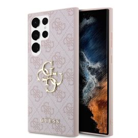 zadný kryt Tipy na darčeky - GUESS 4G METAL Kryt pre Samsung Galaxy S24 Ultra 5G ružový