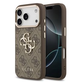 zadný kryt Apple iPhone 17 Pro - GUESS 4G METAL Ochranný obal pre Apple iPhone 17 Pro BROWN