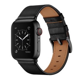 remienok na hodinky Apple Watch 8 45mm - LEATHER Kožený remienok pre Apple Watch Ultra 1 / 2 / 3 (49mm) / 9 / 8 / 7 (45mm) / 6 / SE / 5 / 4 (44mm) / 3 / 2 / 1 (42mm) čierny