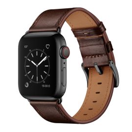 remienok na hodinky Apple Watch 6 / SE / 5 / 4 44mm / 1/2/3 42mm - LEATHER Kožený remienok pre Apple Watch Ultra 1 / 2 / 3 (49mm) / 9 / 8 / 7 (45mm) / 6 / SE / 5 / 4 (44mm) / 3 / 2 / 1 (42mm) tmavohnedý