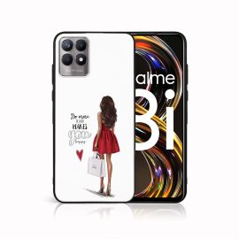 zadný kryt Realme 8i - MY ART Silikónový obal Realme 8i RED DRESS (137)