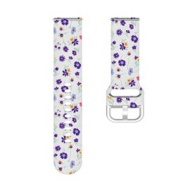 remienok na hodinky Samsung Galaxy Watch5 44mm - ART Silikónový remienok Samsung Galaxy Watch 5 (40mm / 44mm) 5 Pro 45mm PURPLE FLOWER