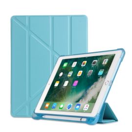 zaklápacie puzdro Apple iPad 9.7 (2017) / 9.7 (2018) - LEATHER Zaklápací obal Apple iPad 9.7 (2018 / 2017) / tablet Air (1 / 2) svetlomodrý