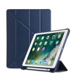 zaklápacie puzdro Apple iPad 9.7 (2017) / 9.7 (2018) - LEATHER Zaklápací obal Apple iPad 9.7 (2018 / 2017) / tablet Air (1 / 2) tmavomodrý