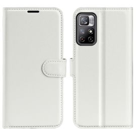 zaklápacie puzdro Xiaomi Redmi Note 11S 5G - LITCHI Ochranný kryt pre Xiaomi Poco M4 Pro 5G / Redmi Note 11S 5G biely