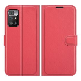 zaklápacie puzdro Xiaomi Redmi 10 2022 - LITCHI Ochranný kryt Xiaomi Redmi 10 / Redmi 10 2022 červený