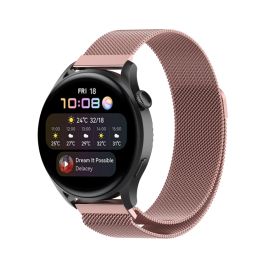 remienok na hodinky Xiaomi Amazfit Balance 2 - MILANESE Kovový univerzálny remienok pre hodinky so šírkou 22mm ružový