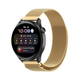 remienok na hodinky Xiaomi Amazfit Balance 2 - MILANESE Kovový univerzálny remienok pre hodinky so šírkou 22mm zlatý