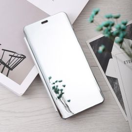 Honor 10 Lite - MIRROR Zaklápací obal Honor 10 Lite / Huawei P Smart 2019 strieborný