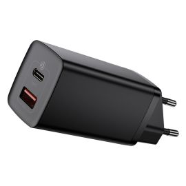 sieťová nabíjačka Sieťové nabíjačky - BASEUS GaN2 Lite GaN 65W Rýchlonabíjačka USB + USB Typ-C čierna
