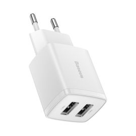 sieťová nabíjačka Sieťové nabíjačky - BASEUS 2U 10W Nabíjačka na mobil 2x USB biela