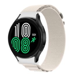 remienok na hodinky Samsung Galaxy Watch5 44mm - NYLON Remienok pre Samsung Galaxy Watch 5 (40mm / 44mm) 5 Pro 45mm biely
