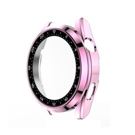 obal na hodinky Huawei Watch 3 Pro - Plastový kryt s ochranným sklom pre Huawei Watch 3 Pro ružový