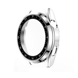 obal na hodinky Huawei Watch 3 Pro - Plastový kryt s ochranným sklom pre Huawei Watch 3 Pro strieborný