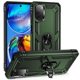 zadný kryt Motorola Moto E32 / E32s - RING Obal s držiakom pre Motorola Moto E32 / E32s tmavozelený