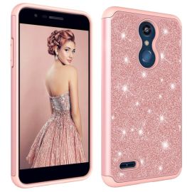 LG K30 - Glitter Powder Ochranný Gumený Obal LG K30 staroružový