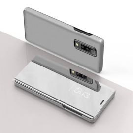 Kryty na mobil - MIRROR Zaklápací kryt Samsung Galaxy A50 strieborný