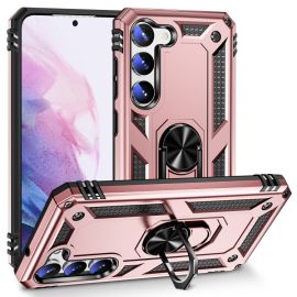 zadný kryt Samsung Galaxy S23 5G - RING Ochranný kryt s držiakom pre Samsung Galaxy S23 5G ružový