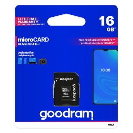 pamäťová karta Pamäťové karty - Pamäťová karta GOODRAM microSDHC 16GB UHS-I + adaptér (M1AA-0160R11)