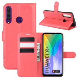 zaklápacie puzdro Huawei - LITCHI Peňaženkový kryt Huawei Y6p červený