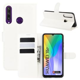 zaklápacie puzdro Huawei - LITCHI Peňaženkový kryt Huawei Y6p biely