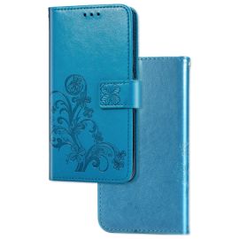 peňaženkové / vyklápacie puzdro, zaklápacie puzdro Motorola - ART Peňaženkový kryt Motorola Moto G8 Power Lite FLOWERS modrý