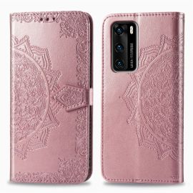 peňaženkové / vyklápacie puzdro, zaklápacie puzdro Huawei P40 - ART Peňaženkový kryt Huawei P40 ORNAMENT ružový