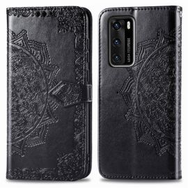 peňaženkové / vyklápacie puzdro, zaklápacie puzdro Huawei P40 - ART Peňaženkový kryt Huawei P40 ORNAMENT čierny