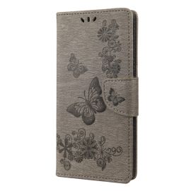 peňaženkové / vyklápacie puzdro, zaklápacie puzdro Sony Xperia 10 IV 5G - ART Peňaženkový kryt Sony Xperia 10 IV 5G BUTTERFLIES šedý