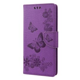peňaženkové / vyklápacie puzdro, zaklápacie puzdro Sony Xperia 10 IV 5G - ART Peňaženkový kryt Sony Xperia 10 IV 5G BUTTERFLIES fialový