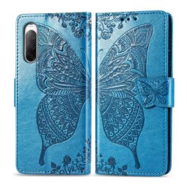 peňaženkové / vyklápacie puzdro, zaklápacie puzdro Sony Xperia 10 II - ART Peňaženkový kryt Sony Xperia 10 II BUTTERFLY modrý
