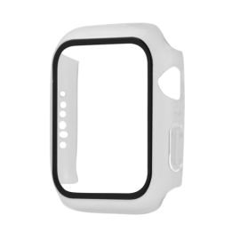 obal na hodinky Apple Watch 6 / SE / 5 / 4 44mm / 1/2/3 42mm - Plastový kryt s ochranným sklom pre Apple Watch6 / SE / 5 / 4 (44mm) biely