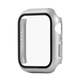 obal na hodinky Apple Watch 6 / SE / 5 / 4 44mm / 1/2/3 42mm - Plastový kryt s ochranným sklom pre Apple Watch6 / SE / 5 / 4 (44mm) strieborný