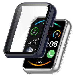 obal na hodinky Huawei Watch Fit 2 - PC FULL COVER Plastový kryt so sklom pre Huawei Watch Fit 2 / Fit 2 Active modrý