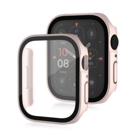 obal na hodinky Apple Watch SE / SE 2022 / SE 2023 (40mm) - PC FULL COVER Plastový kryt so sklom pre Apple Watch SE / SE 2022 / SE 2023 (40mm) ružový