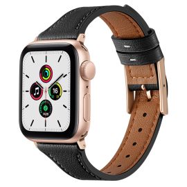 remienok na hodinky Apple Watch SE / SE 2022 / SE 2023 (40mm) - LEATHER Kožený remienok pre Apple Watch SE / SE 2022 / SE 2023 (40mm) čierny