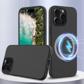 zadný kryt Apple iPhone 16 Pro - RUBBER MAGSAFE Silikónový kryt pre Apple iPhone 16 Pro čierny