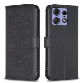 peňaženkové / vyklápacie puzdro Motorola Edge 50 Pro - ART CLOVER Peňaženkový obal pre Motorola Edge 50 Pro čierny