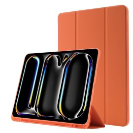 zaklápacie puzdro Apple iPad Pro 11 M5 2025 - LEATHER Zaklápací kryt pre Apple iPad Pro 11 2024 / M5 2025 oranžový