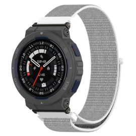 remienok na hodinky Amazfit Active Edge - NYLON Remienok pre Amazfit Active Edge biely-šedý